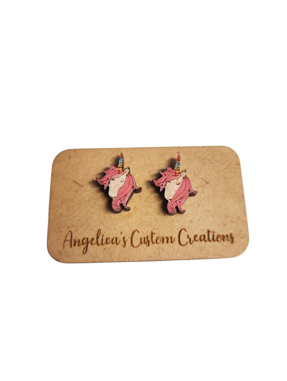 Starlit Mane Magic Wood Stud Earrings